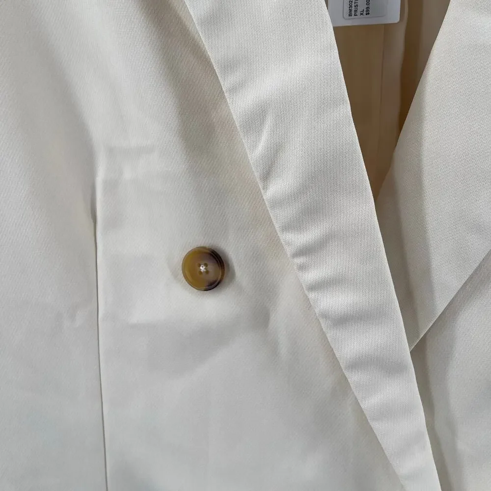 STEVE MADDEN Blazer Extra Large NWT Double Breasted Pristine Ivory Classic Work